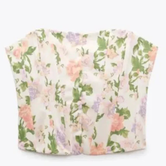 NWT Zara Floral Corset Top - Picture 3 of 11